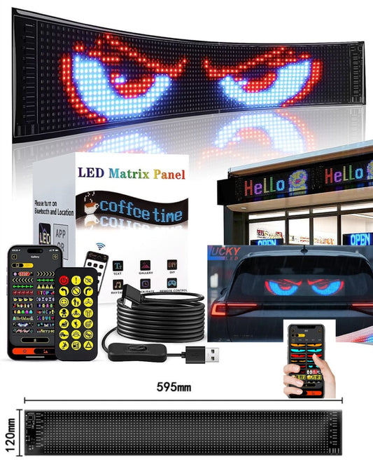 Painel LED Animado para Carro - Controle por App