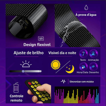 Devil Eyes Light - Painel LED Animado para Carro | Controle por App