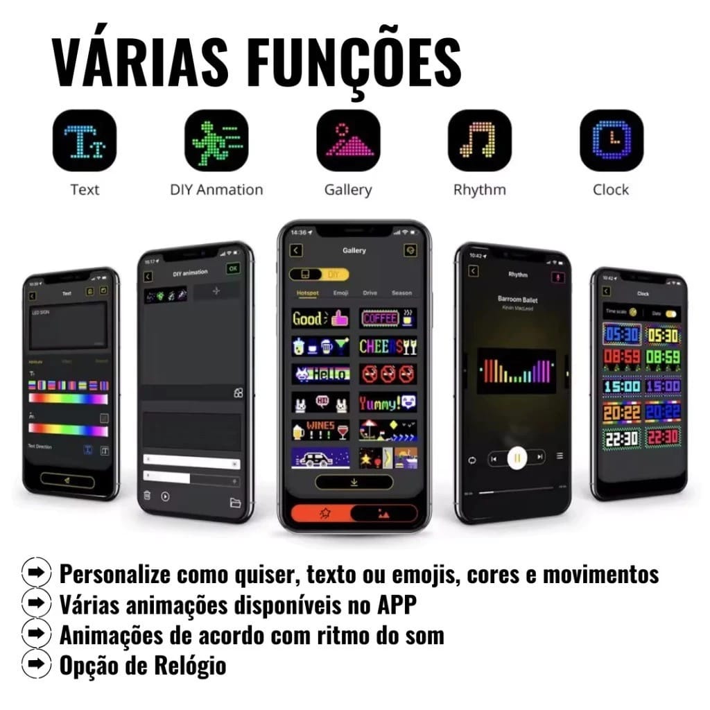 Devil Eyes Light - Painel LED Animado para Carro | Controle por App