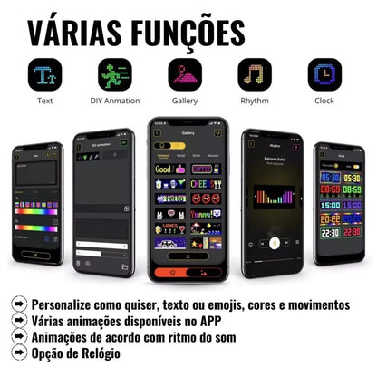 Devil Eyes Light - Painel LED Animado para Carro | Controle por App