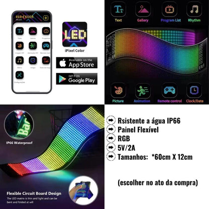 Devil Eyes Light - Painel LED Animado para Carro | Controle por App