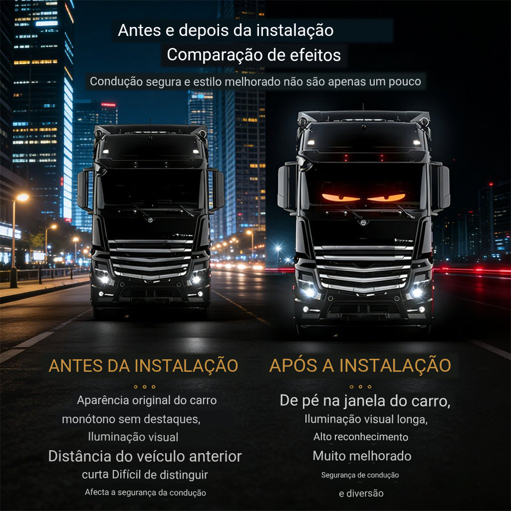 Devil Eyes Light - Painel LED Animado para Carro | Controle por App